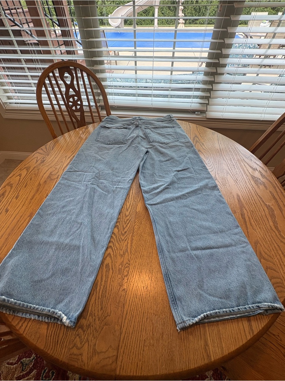 AGOLDE Emmi Wide Leg High Rise Jeans Size 30 Light Wash Thin Belt 30” Ins - Picture 5 of 15
